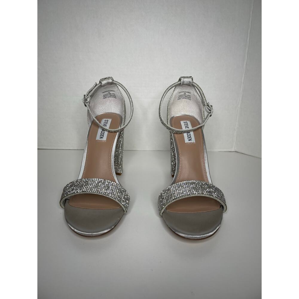 Steve Madden Carrson Crystal Heels Silver Size 10 - Picture 3 of 12